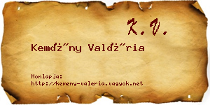 Kemény Valéria névjegykártya